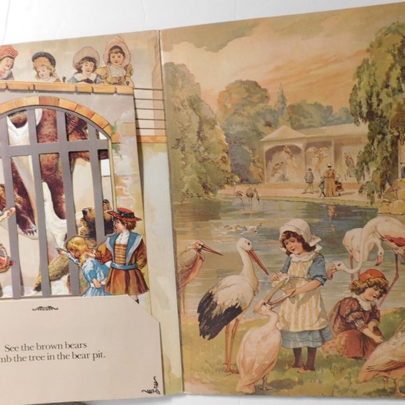 A Day in the Zoo A Reproduction of an Antique Pop-Up Book Vintage - Picture 15 of 16
